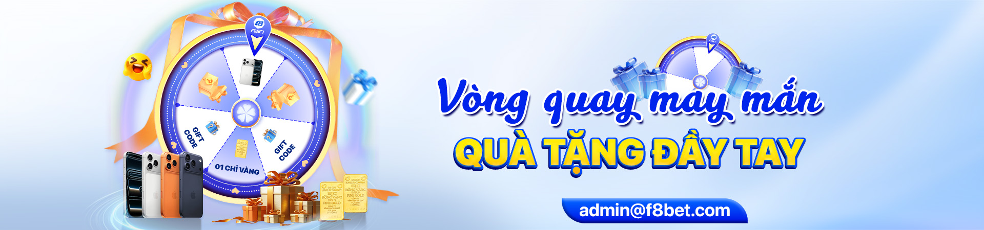 f8bet banner vòng quay may mắn quà tặng đầy tay